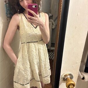 EUC Wolven Anthropologie Cream Lace Mini Dress